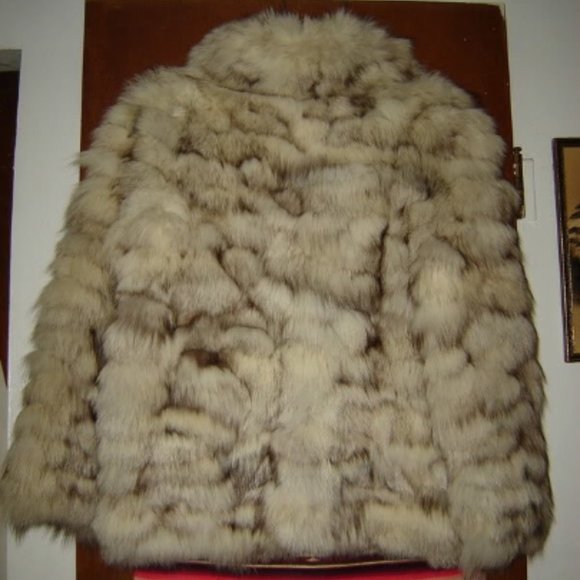 Womens Vintage Fluffy Fox Fur Jacket Coat S Small Ilyse Furs Paris New York - Picture 2 of 5
